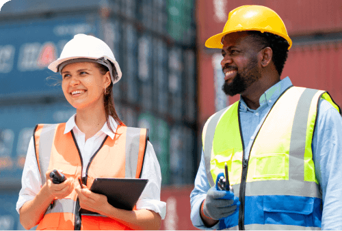 Site manager at a storage yard