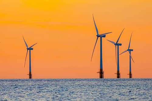 Wind turbines producing renewable energy