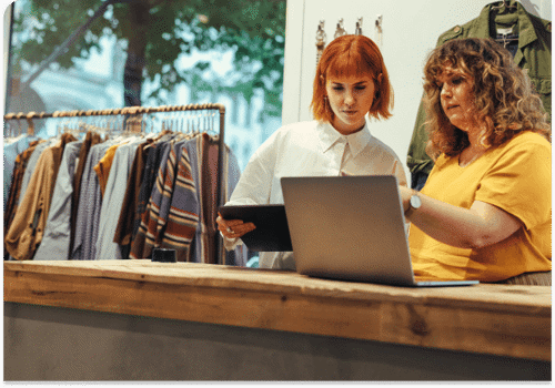 Shop assistants working in a retail store